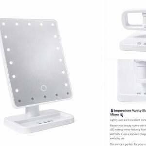 Impressions White LED Vanity Mirror with Touch Dimmer and Tray
